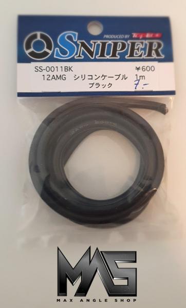 12awg Silikonkabel 1m Schwarz